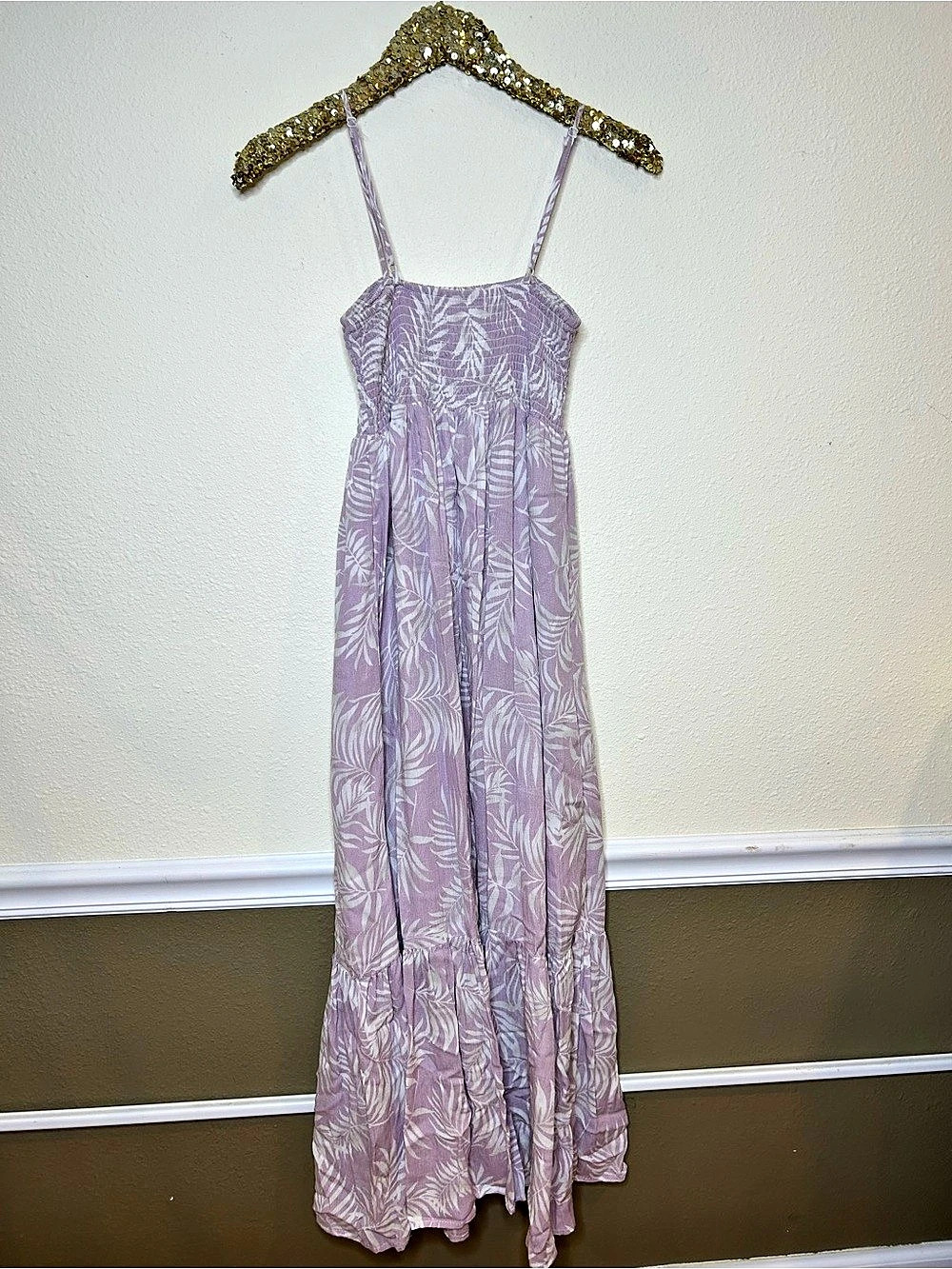 Eden & Olivia Floral Maxi Dress in Purple & Cream Size Small Like New - Picture 4 of 7
